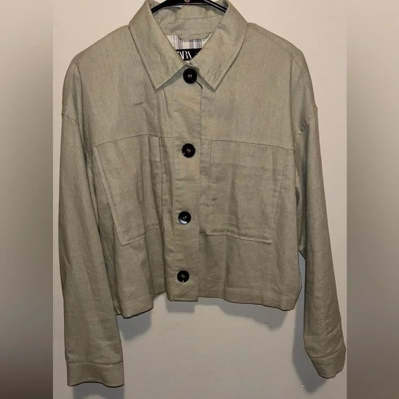 Zara Women's Olive Blazer - Picture 2 of 5